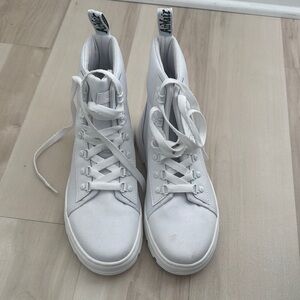Dr. Martens White Lace Up Boots